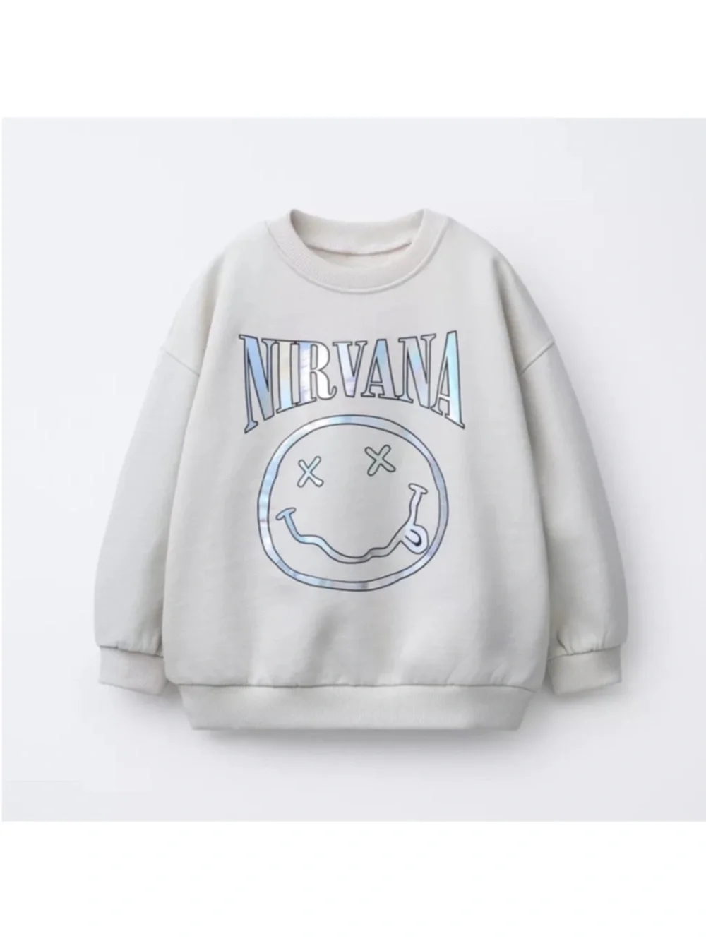 ZARA IRIDESCENT NIRVANA PRINT SWEATSHIRT - Picture 2 of 11